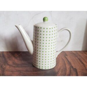 Green Dotted Suisse Coffee/Teapot
